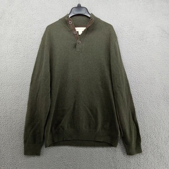 Frederik Anderson Copenhagen Sweater Mens Large Dark‎ Green Pullover Heavy Knit - Picture 1 of 8